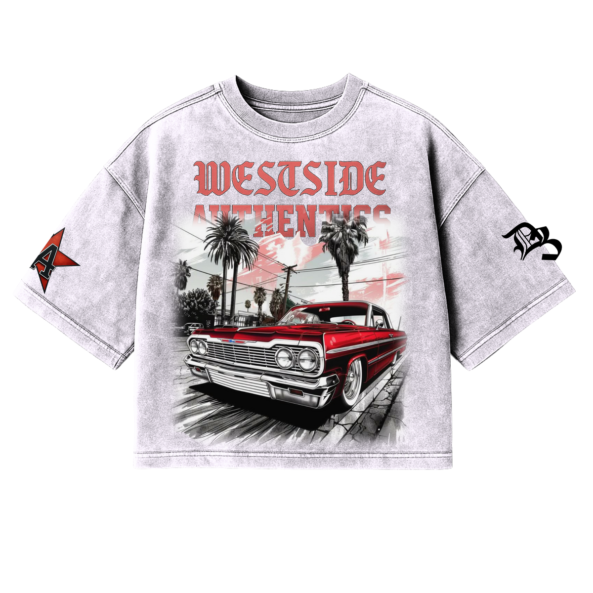 West Side Authentic’s - Mineral Wash BOXY CROP TEE