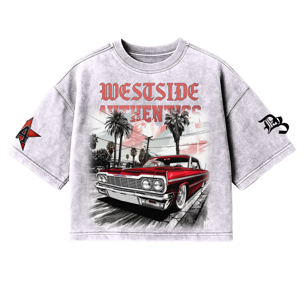 West Side Authentic’s - Mineral Wash BOXY CROP TEE