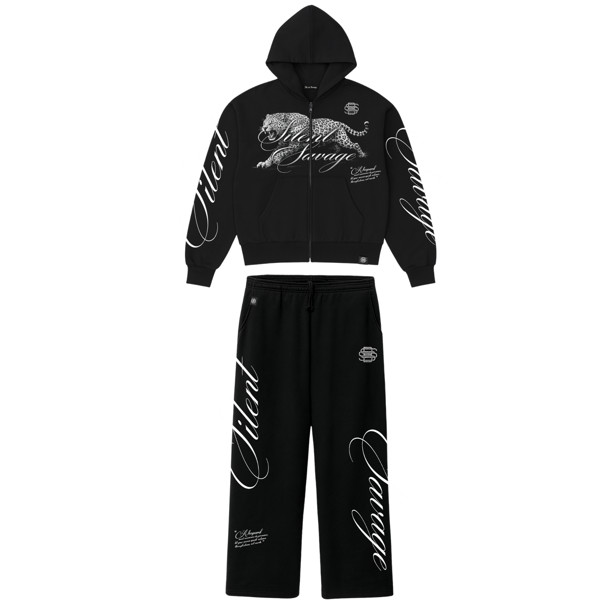 Leopard Midweight Zip Hoodie Set
