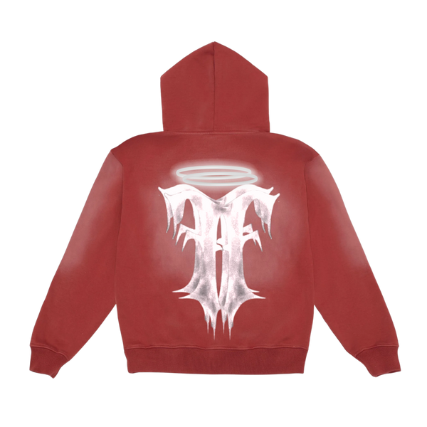 Finally Free Paint Dyed Hoodie - Red