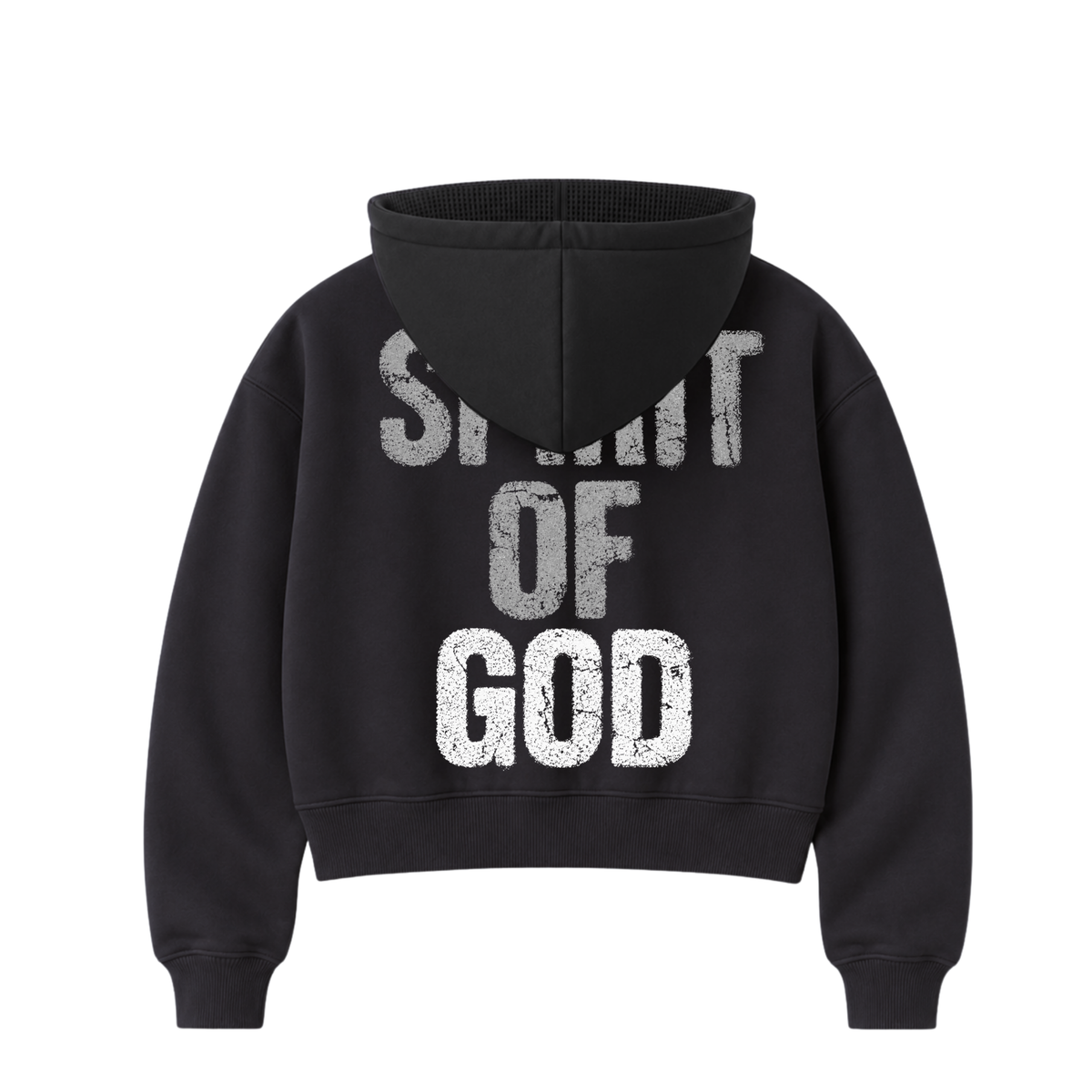 A Dove Cropped Thermal-Lined Zip Hoodie