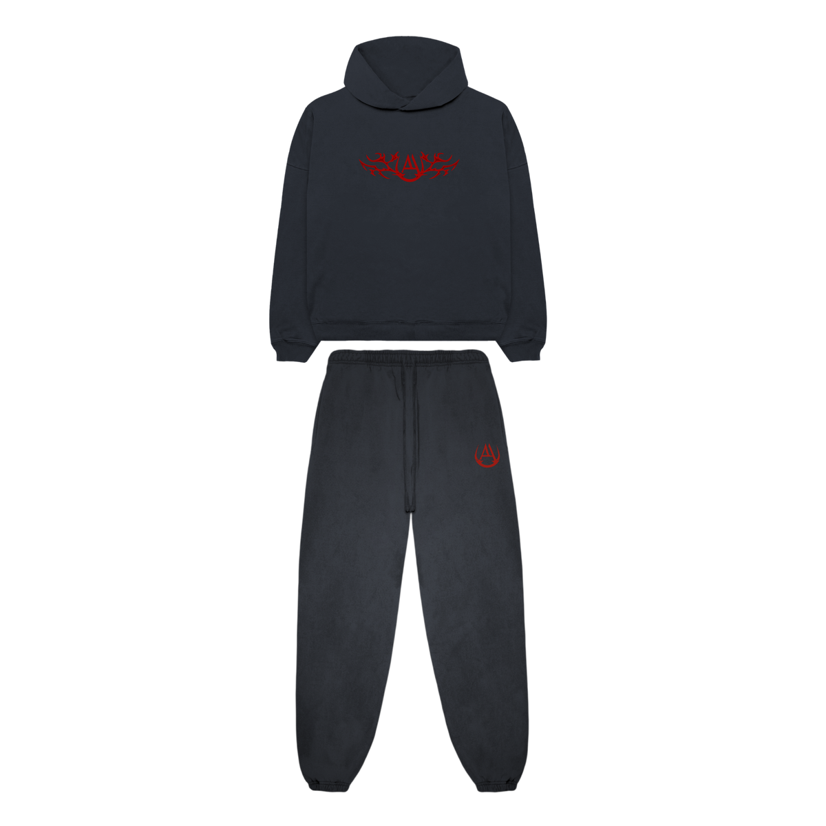 Angels and Demons Heavy Hoodie Set - Gravel