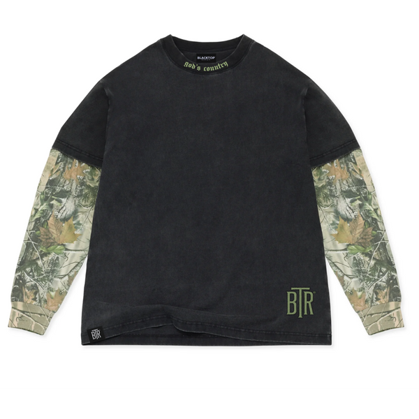Black Top Ranch Vintage Wash Camo Longsleeve