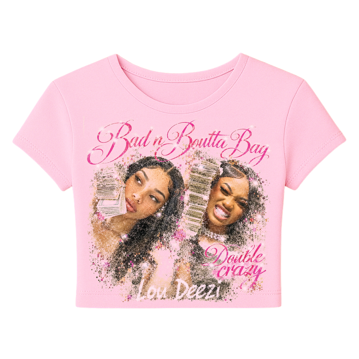 'Bad n Boutta Bag' Photo Collage Baby Tee