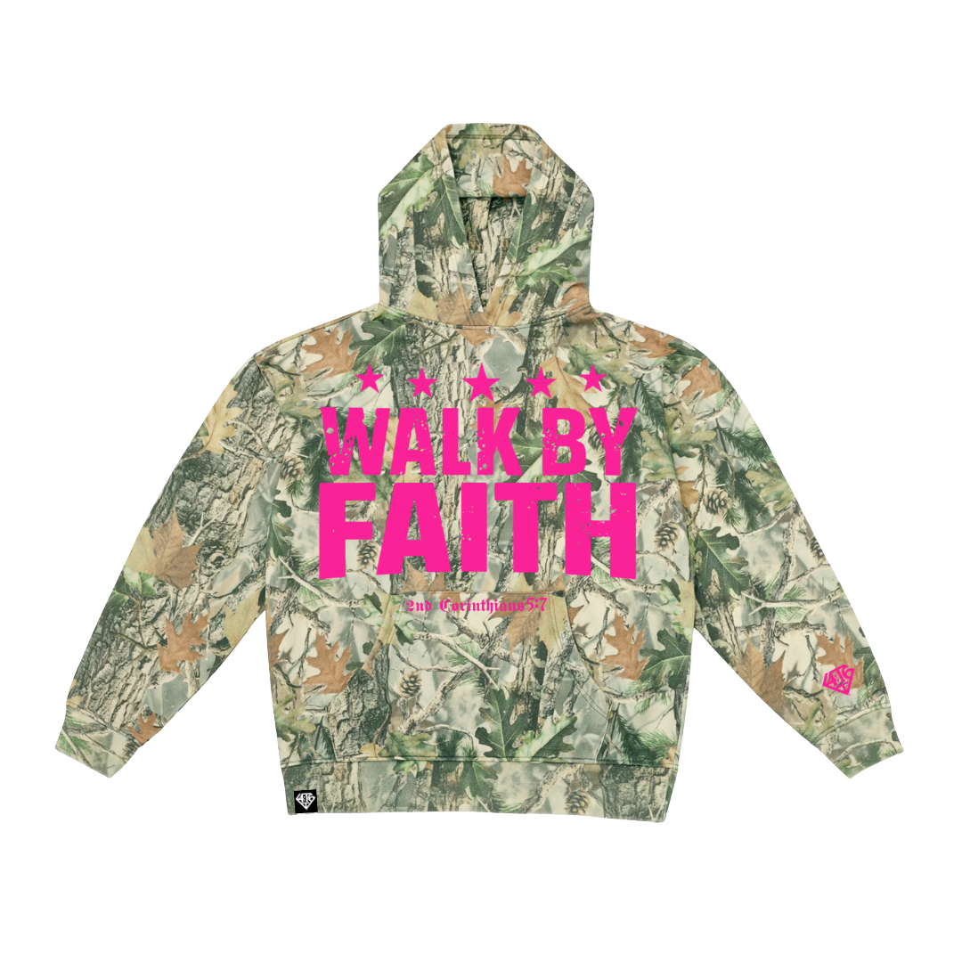 4:16 Walk By Faith Forest Camo Hoodie