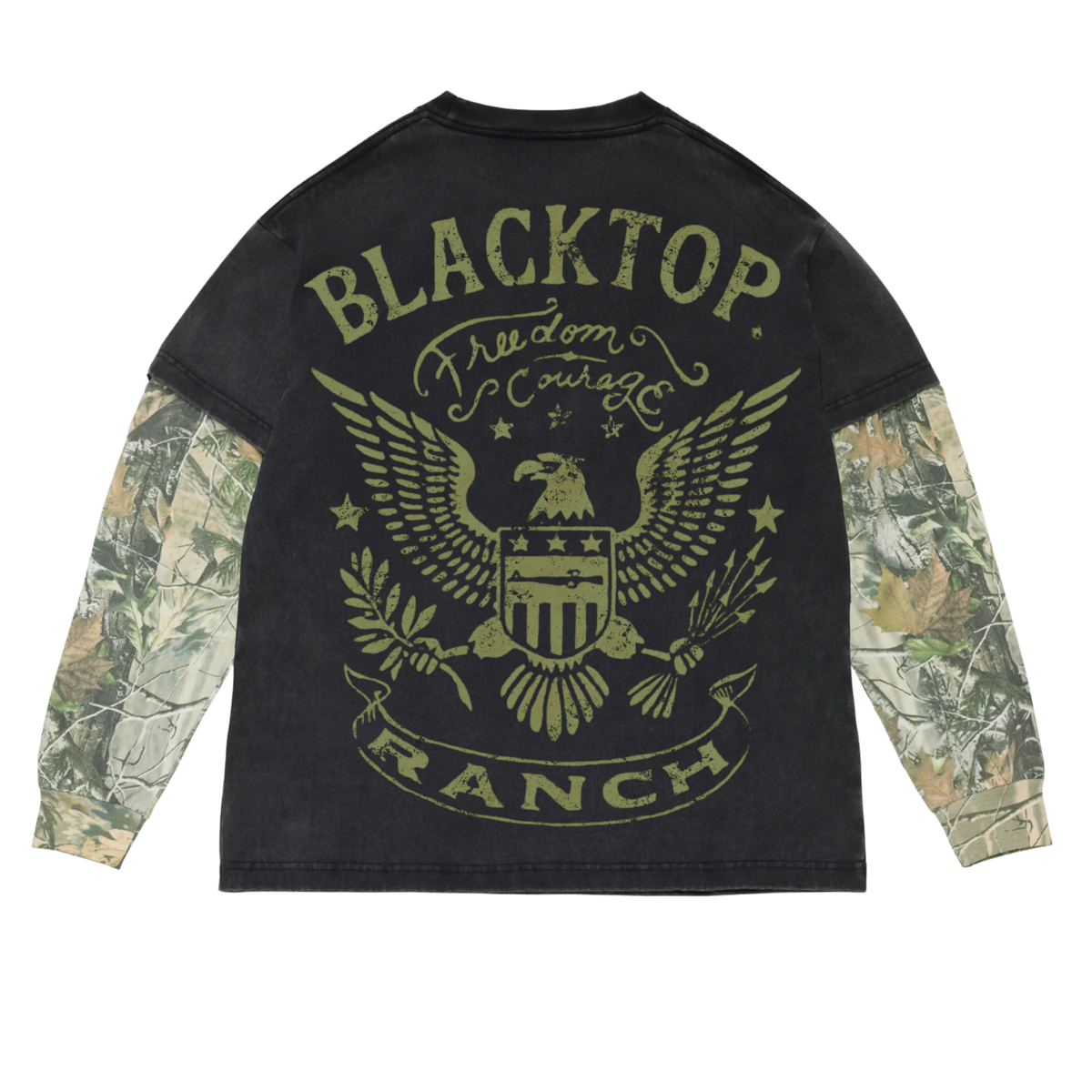 Black Top Ranch Vintage Wash Camo Longsleeve