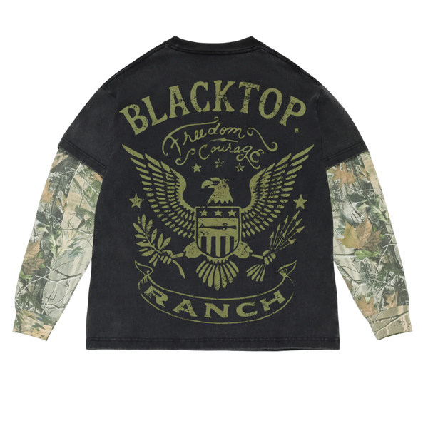 Black Top Ranch Vintage Wash Camo Longsleeve