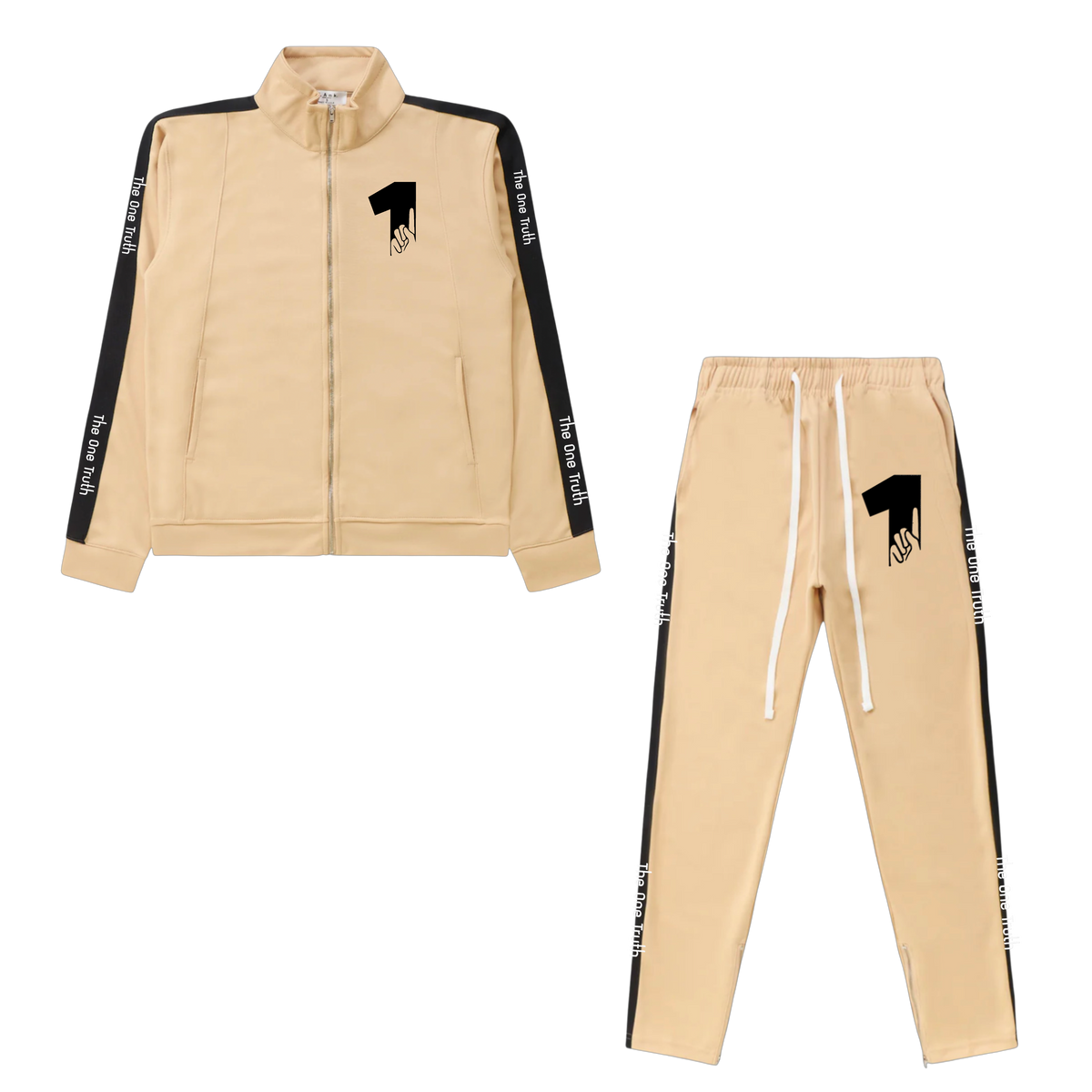 The One Truth - Tracksuit Set Tan & Black