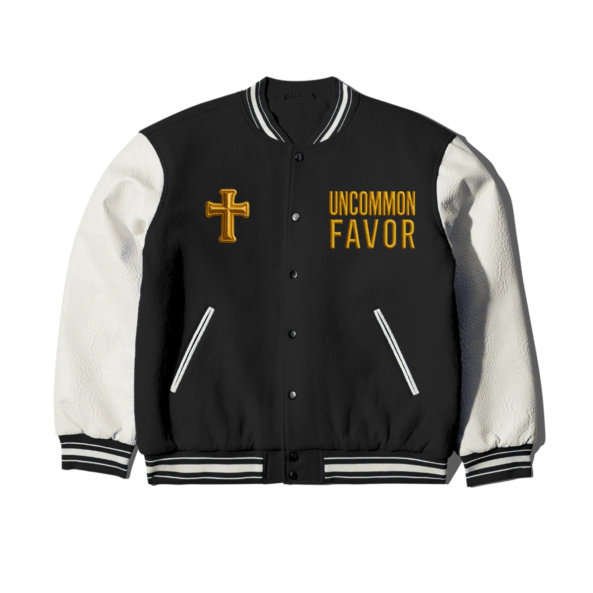 4:16 Uncommon Favor Leather Letterman Jacket