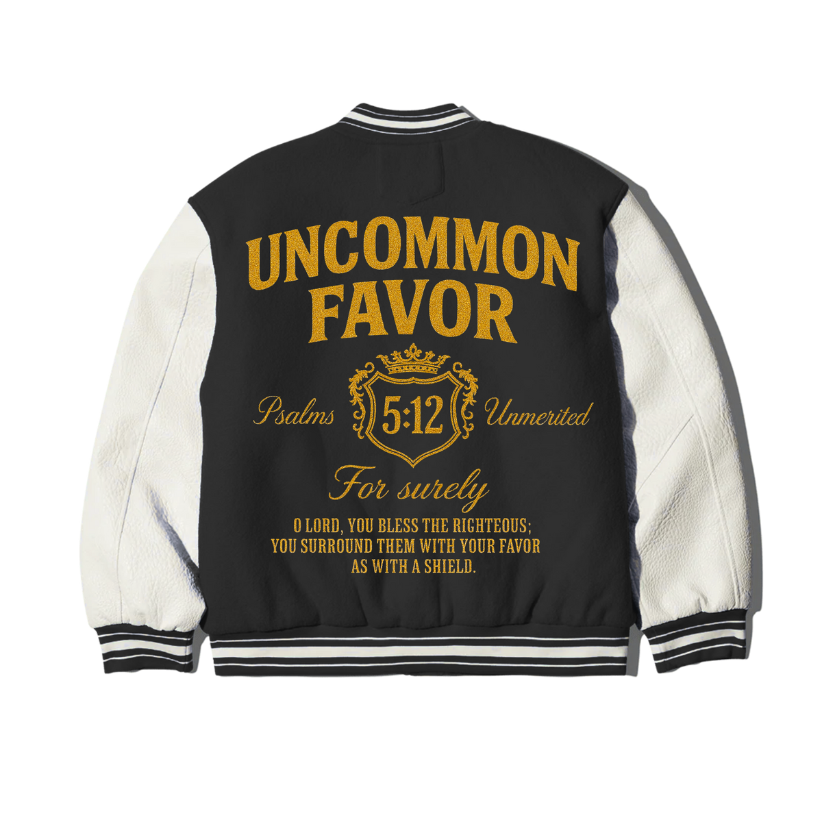 4:16 Uncommon Favor Leather Letterman Jacket