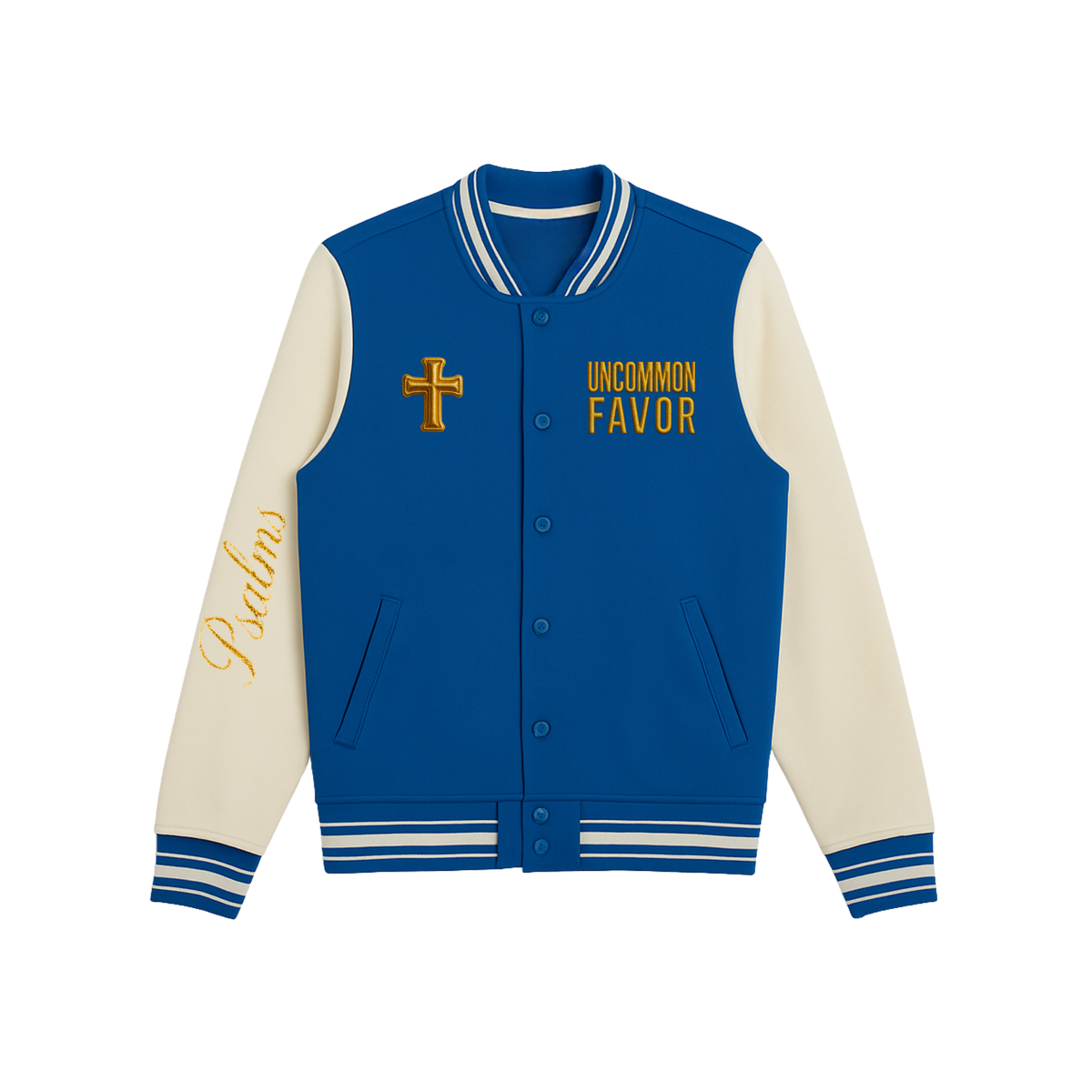 4:16 Uncommon Favor Cotton Letterman Jacket