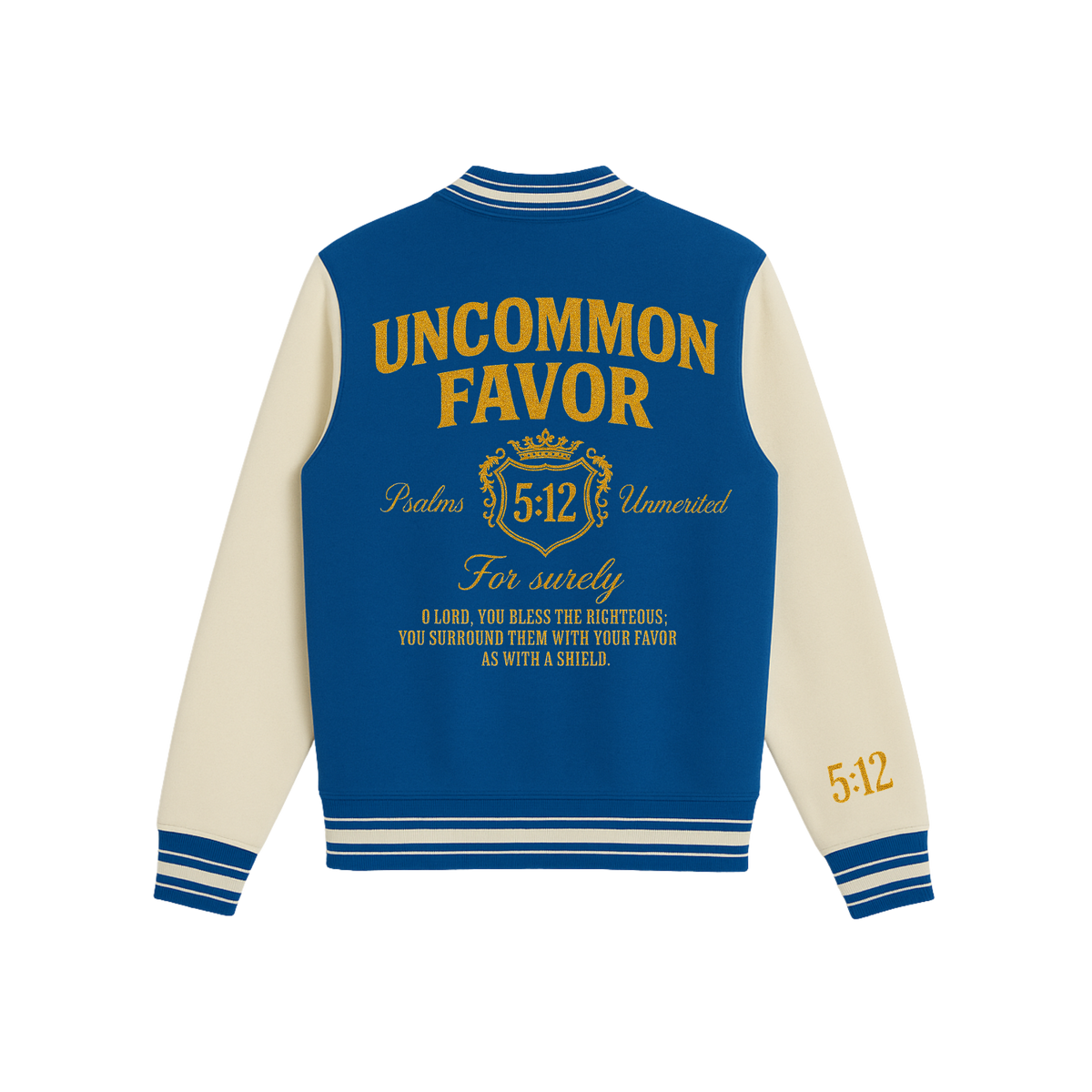 4:16 Uncommon Favor Cotton Letterman Jacket