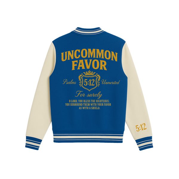 4:16 Uncommon Favor Cotton Letterman Jacket