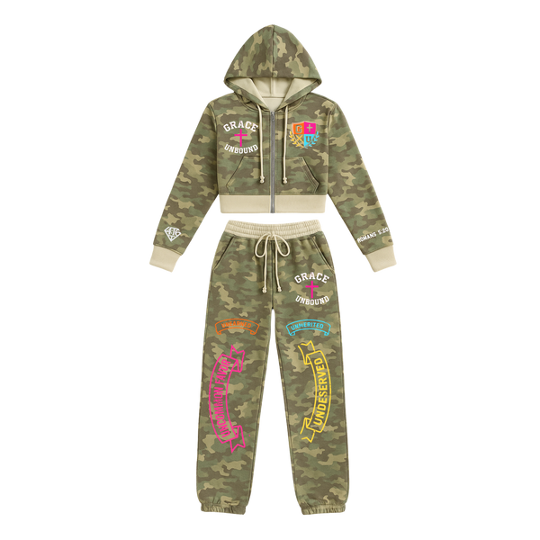 4:16 Uncommon Favor Camo Crop Set