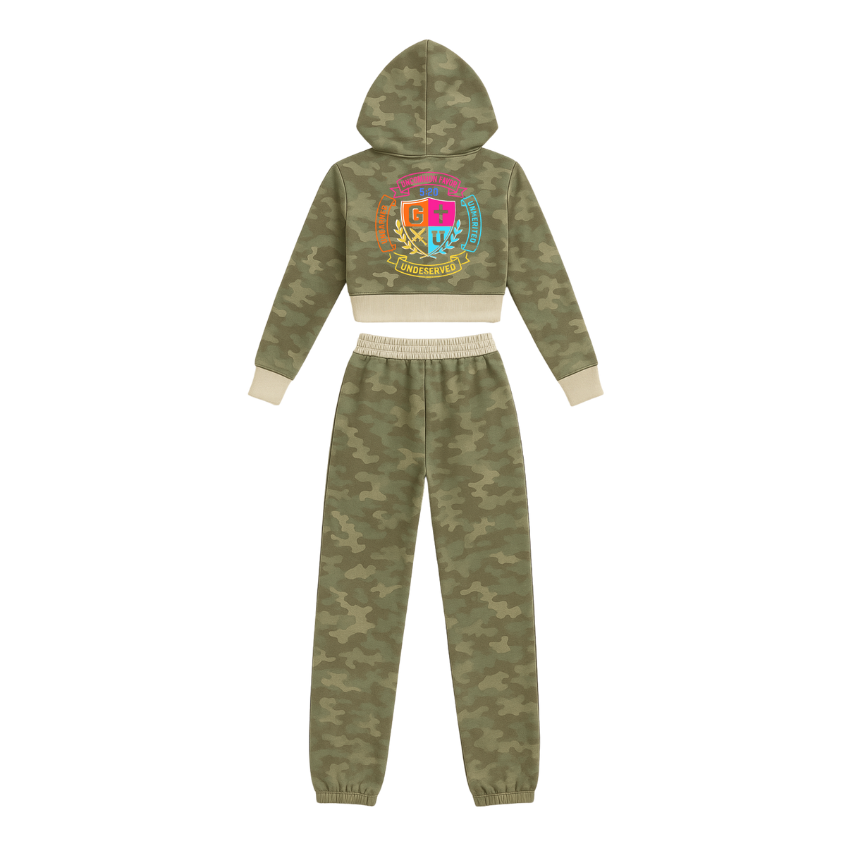 4:16 Uncommon Favor Camo Crop Set