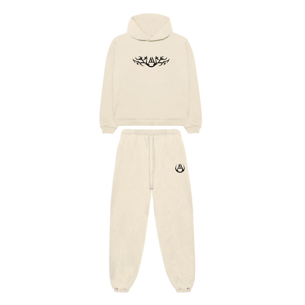 Angels and Demons Heavy Hoodie Set - Creme