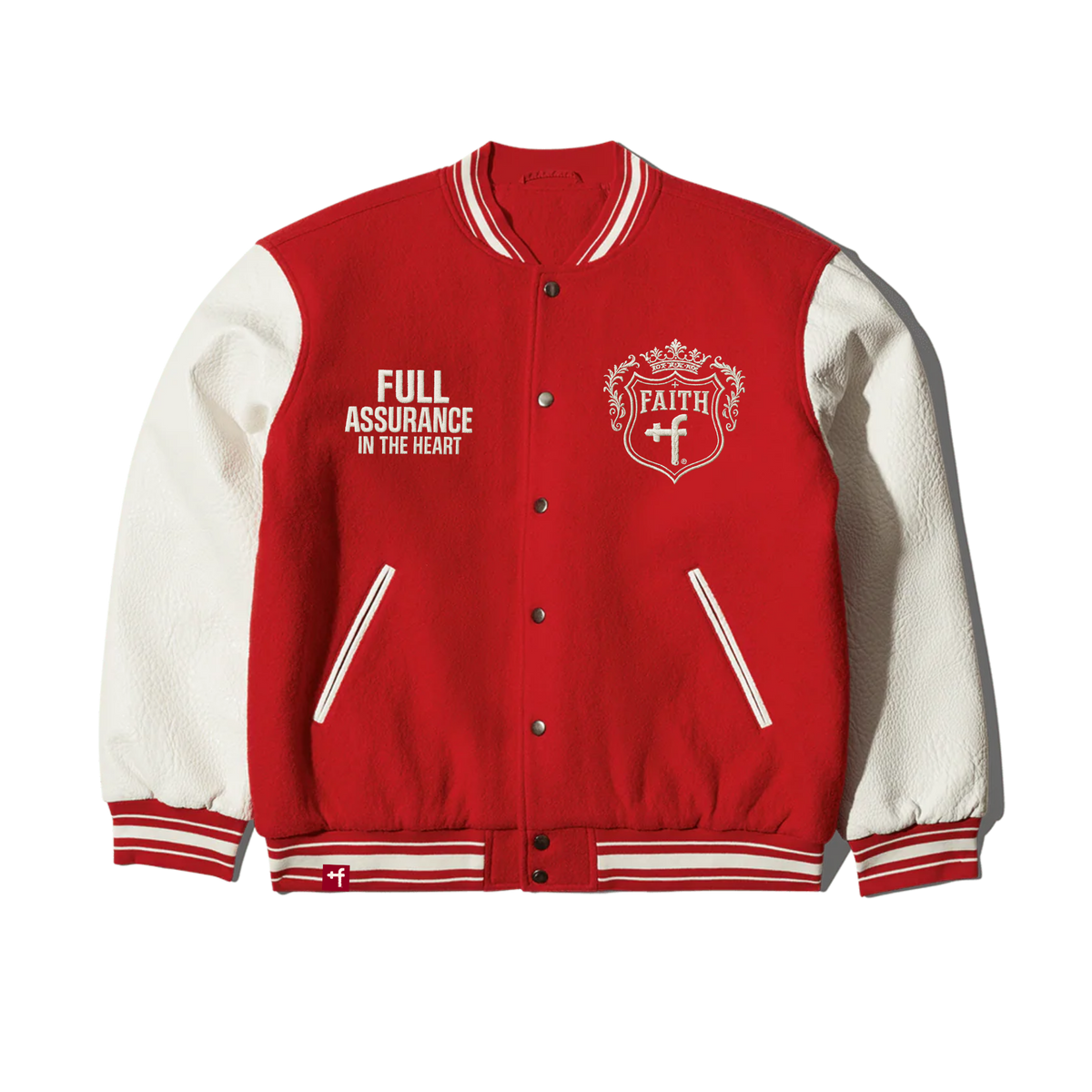 FAITH - PU Leather Varsity Jacket