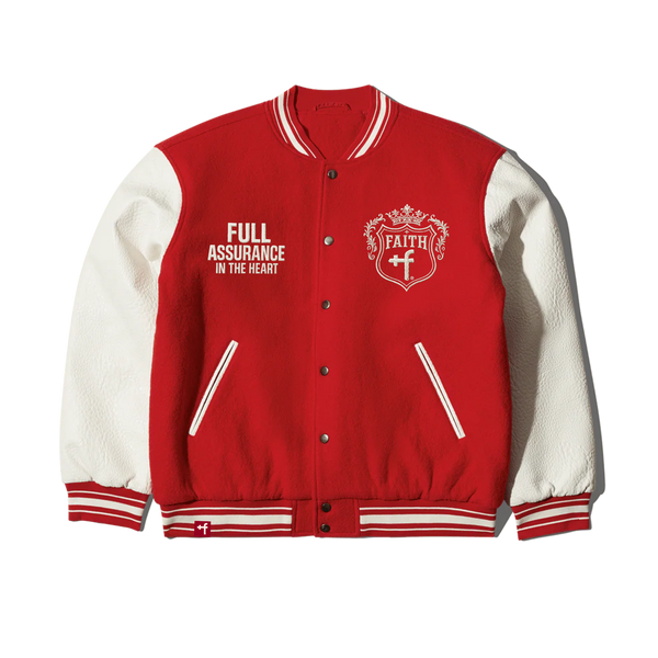 FAITH - PU Leather Varsity Jacket