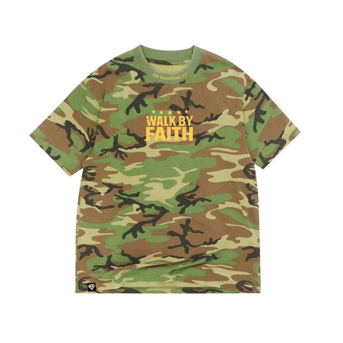 4:16 Walk By Faith Army Camo T-Shirt