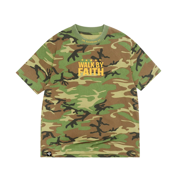 4:16 Walk By Faith Army Camo T-Shirt