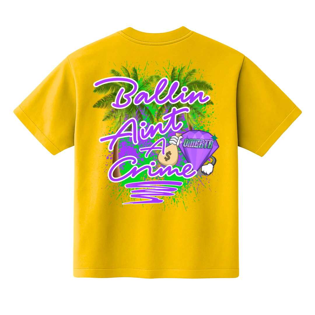 Ballin' Ain't A Crime T-Shirt - Gold/Purple