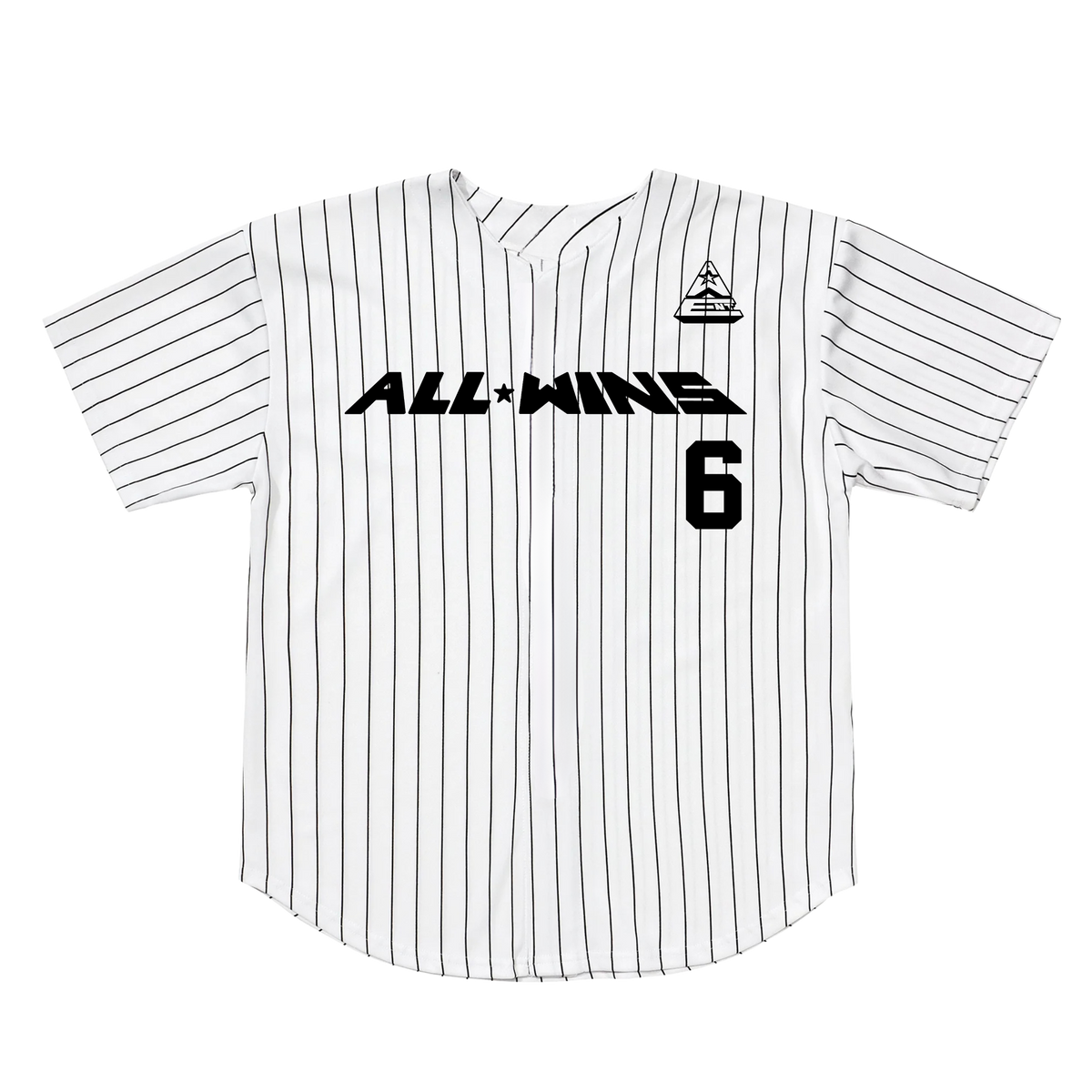 All Wins Striped Baseball Jersey
