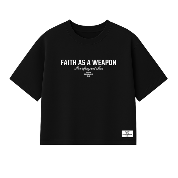 Faith As A Weapon Boxy Crop Tee