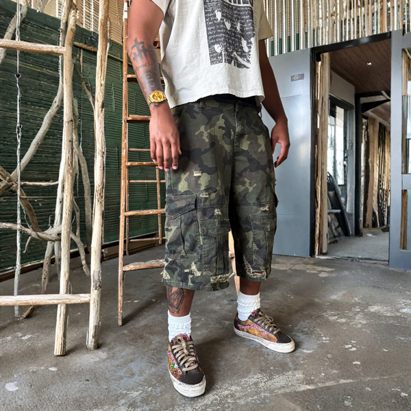 The Hottest Camo Cargo Denim Shorts