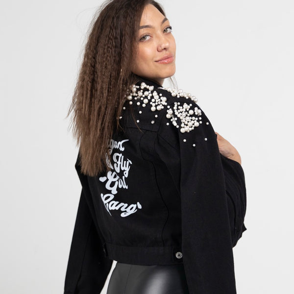 Fatigued & Fly Girl Gang Denim Jacket - Black
