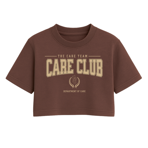The Care Club University Crop Tee