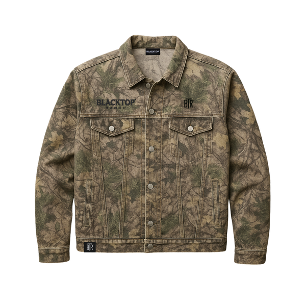 Black Top Camo Denim Jacket