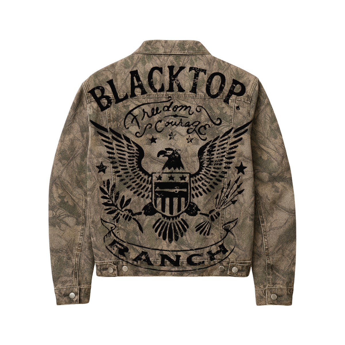 Black Top Camo Denim Jacket