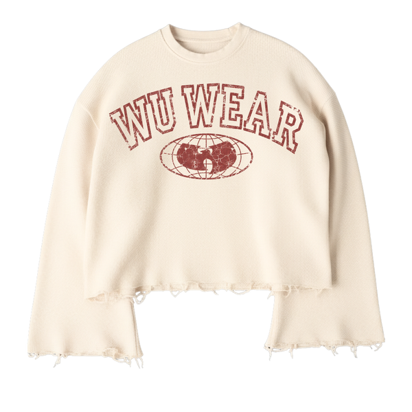 Straight From The Grains Cropped Distressed Crewneck