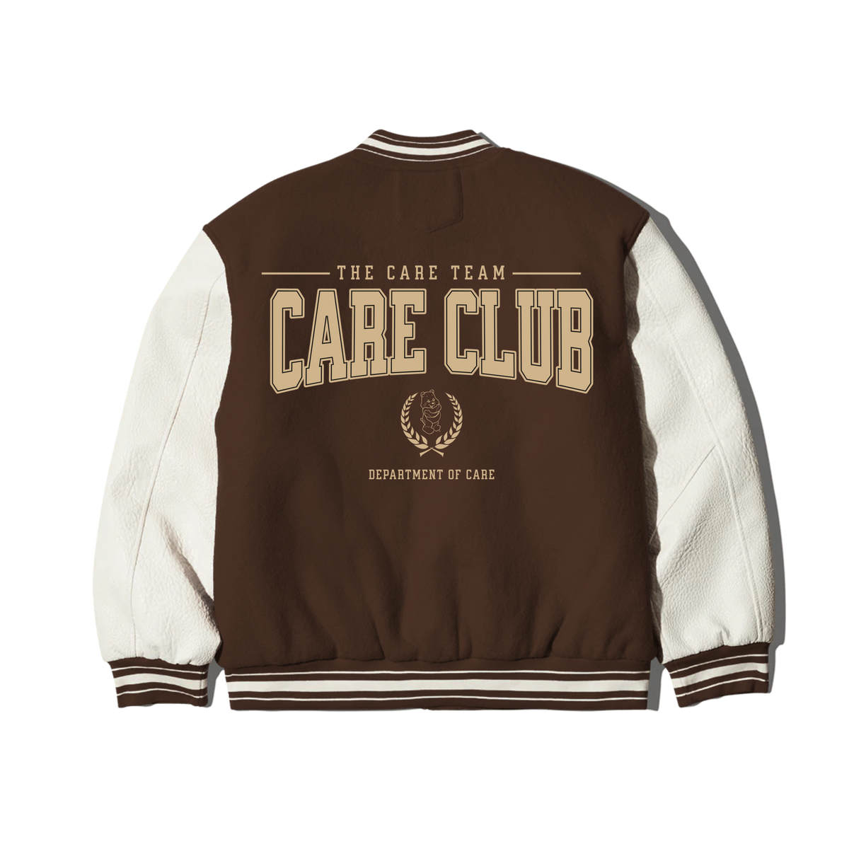 The Care Club Leather Varsity Jacket