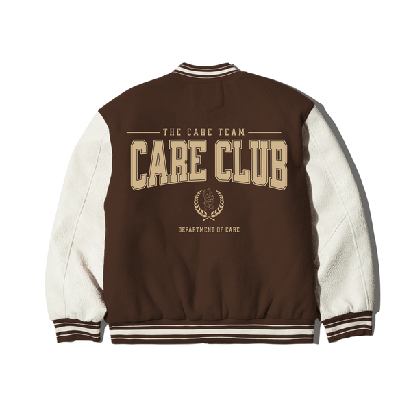The Care Club Leather Varsity Jacket
