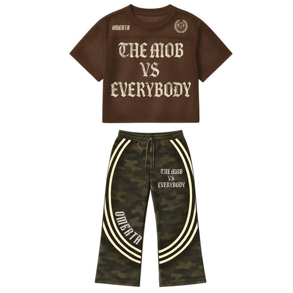 Omerta Lifestyle Mob Vs. Everybody Mesh Jersey Set - Brown Camo