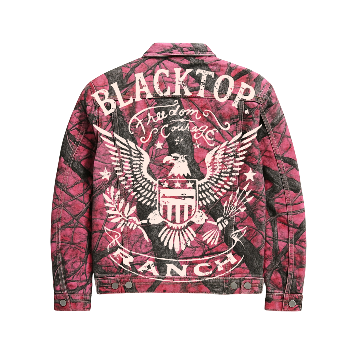 Black Top Camo Denim Jacket