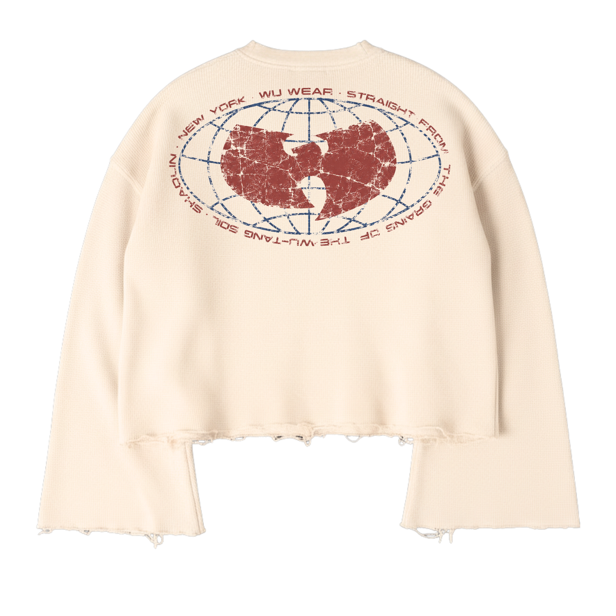 Straight From The Grains Cropped Distressed Crewneck