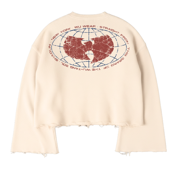 Straight From The Grains Cropped Distressed Crewneck