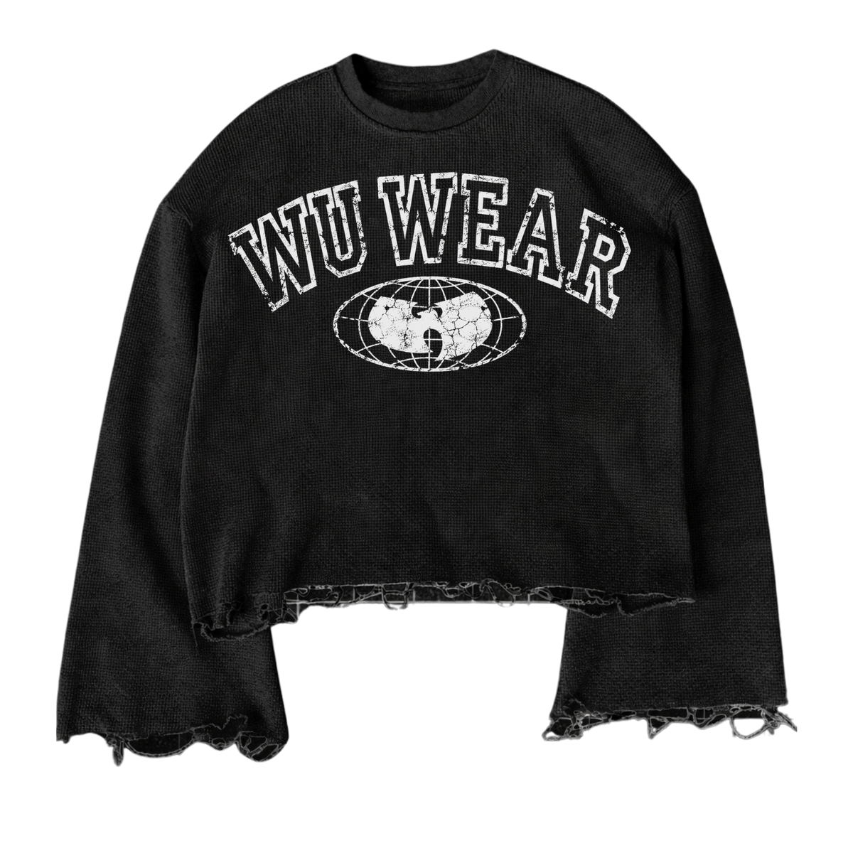 Straight From The Grains Cropped Distressed Crewneck