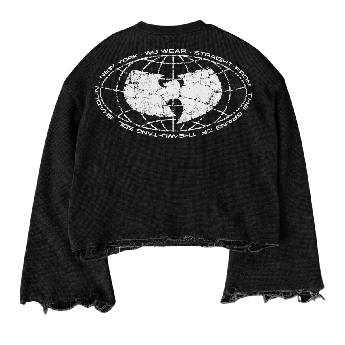 Straight From The Grains Cropped Distressed Crewneck
