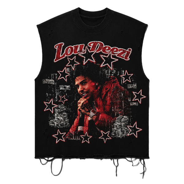 Lou Deezi Stars Portrait Distressed Tee