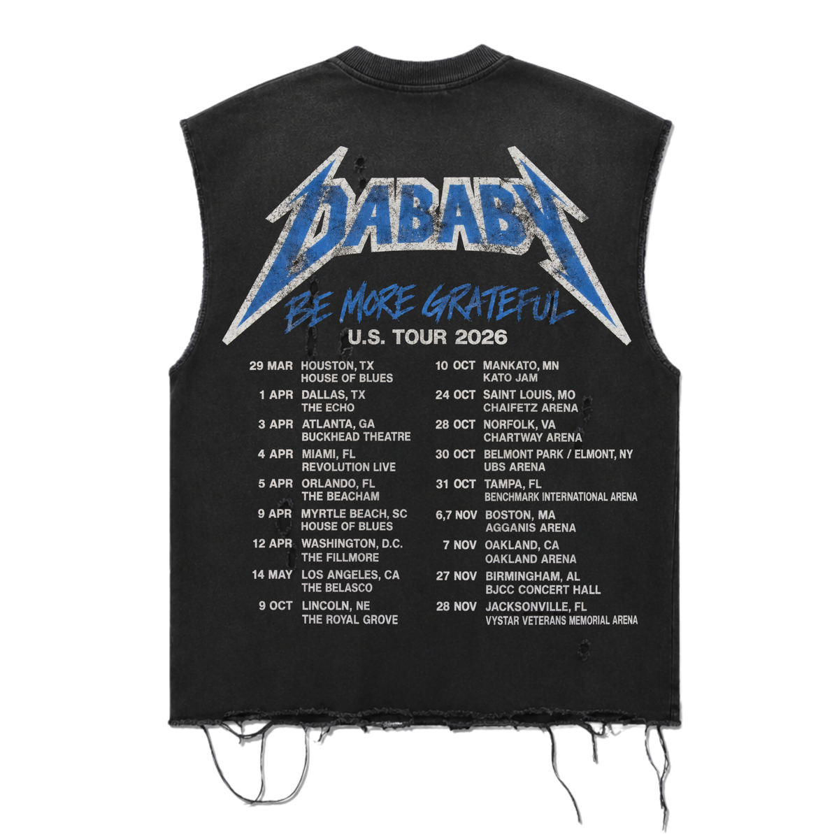 DaBaby LA Cap Distressed Cutoff Sleeveless