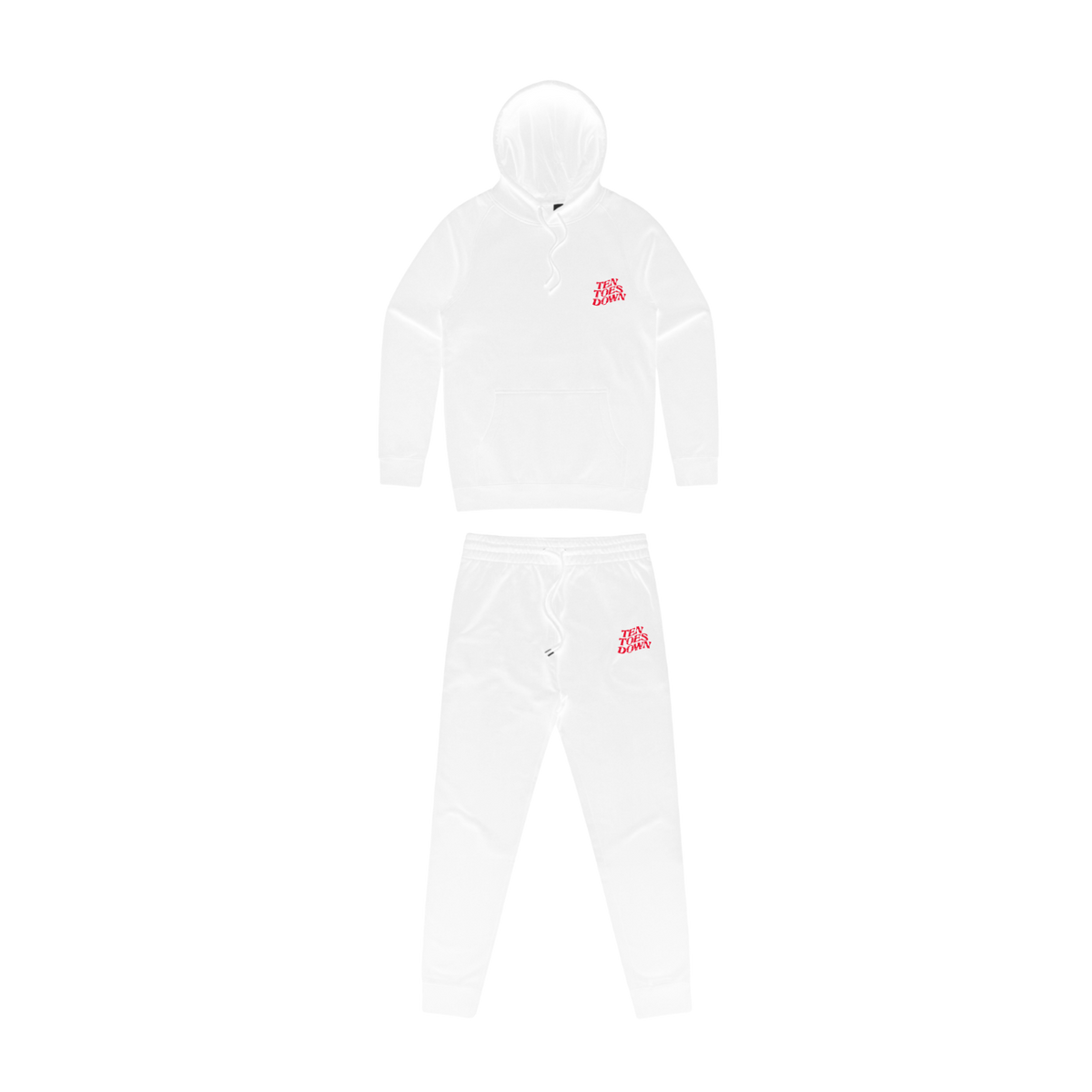 Classic Red Splatter Logo Hoodie + Jogger Set