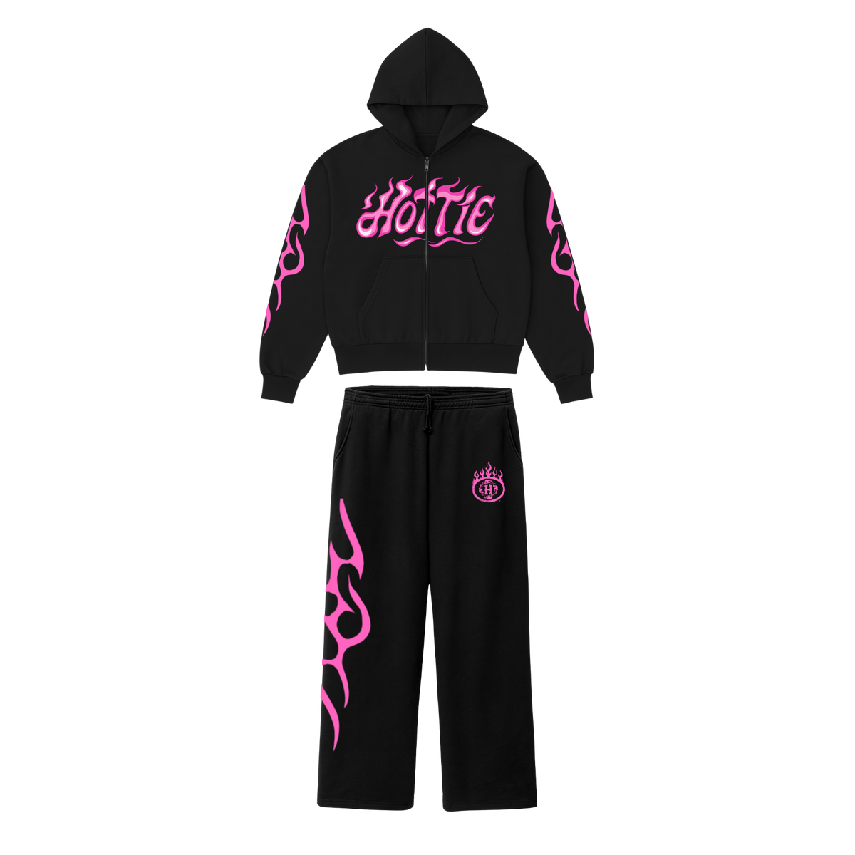 Hottie Cropped Zip Hoodie Set