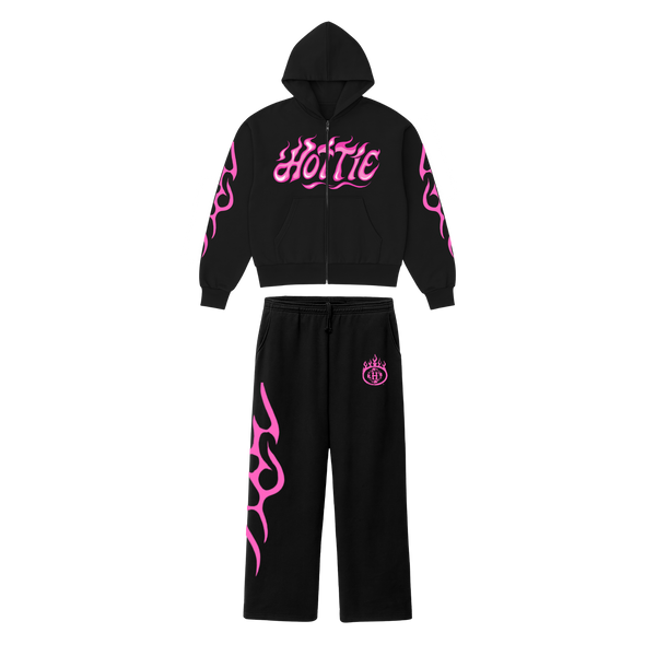 Hottie Cropped Zip Hoodie Set