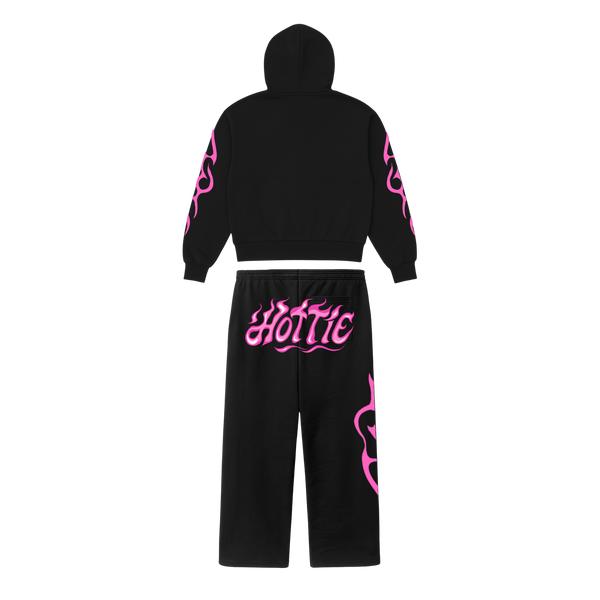 Hottie Cropped Zip Hoodie Set