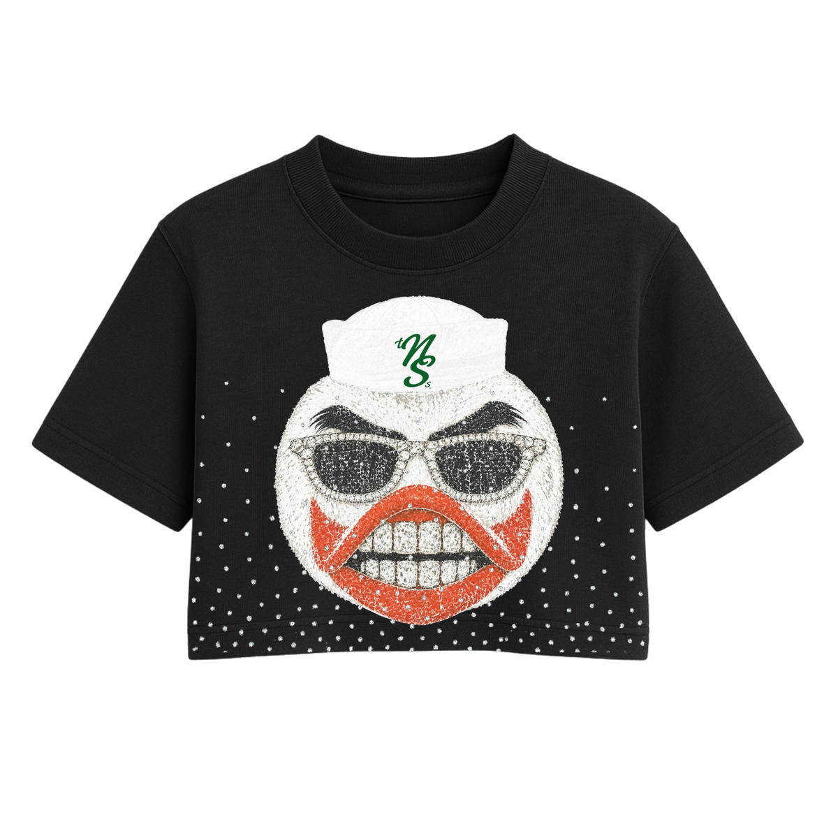 Mascot Rhinestone OS Crop Tee