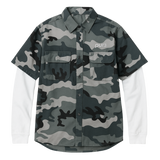 Snow Camo Longsleeve Button Up