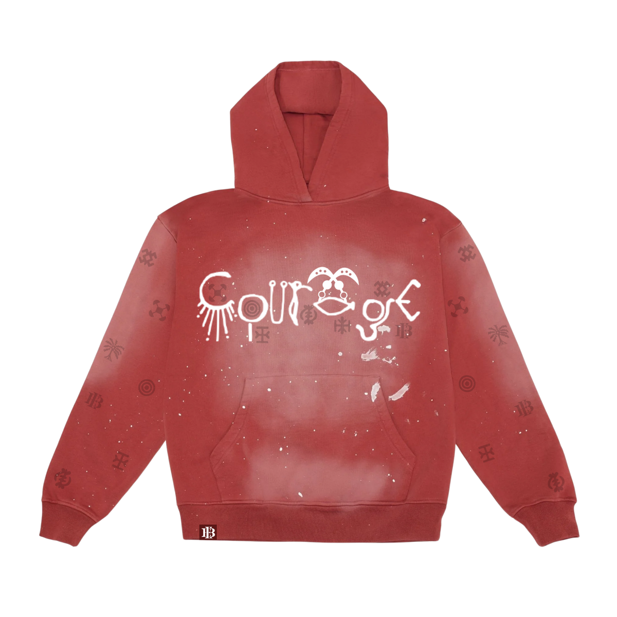 Ember Paint Splattered Sun Faded Hoodie
